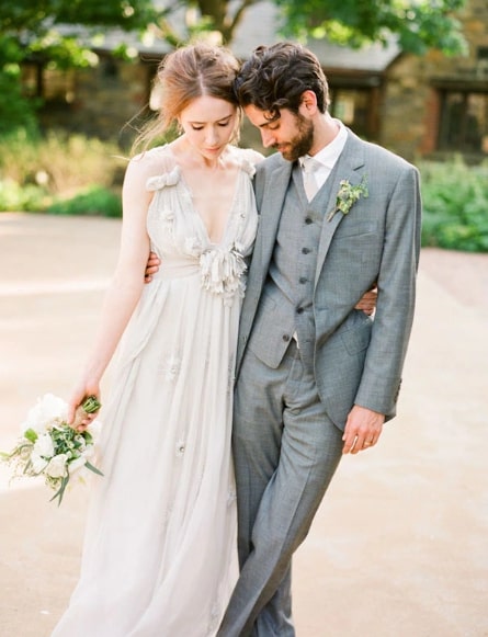 gray suit wedding