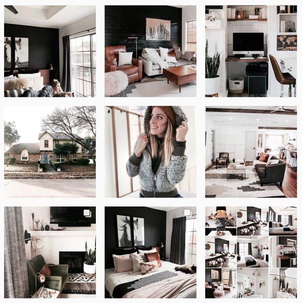 A grid of interior instagram photos