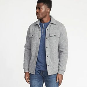 Image of Sweater Fleece Shirt Jacket for Men