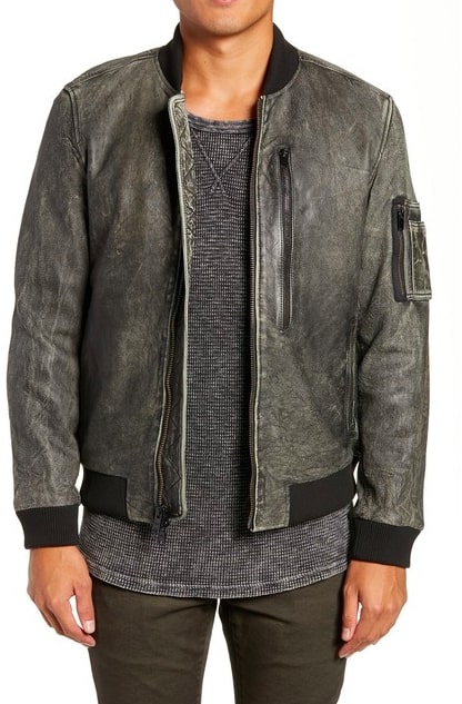 Image of HUDSON Jeans Leather Bomber Jacket