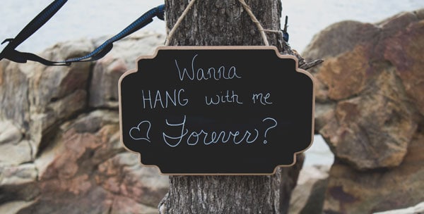 hang forever proposal sign