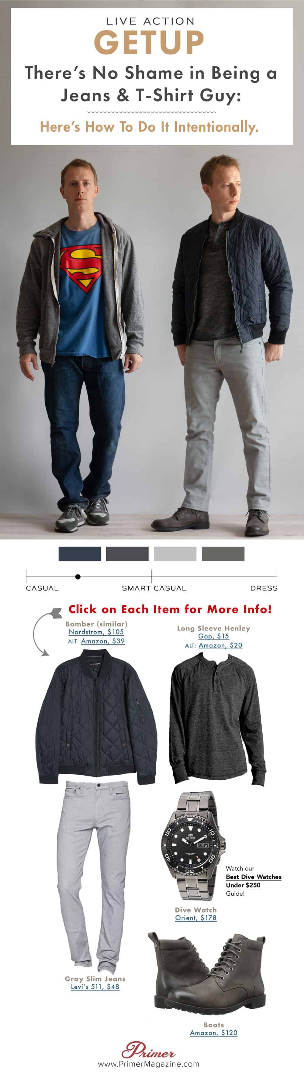 how to dress well with t shirt and jeans