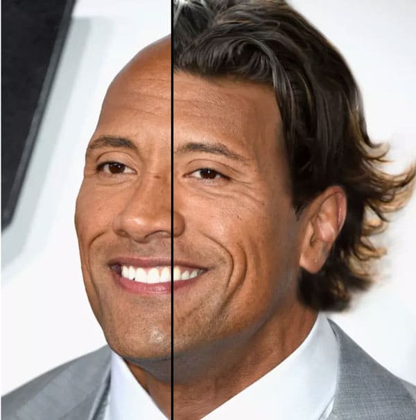 dwayne johnson with hair buzzfeed