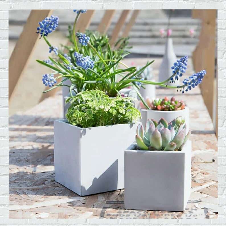 SILICONE MOLD diy Square cube shape concrete Square shapes three size geometric flower pots Cement planter 3d vase mould flower pot