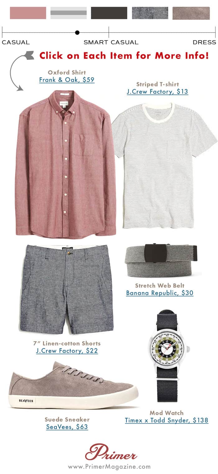 men smart casual shorts summer outfit the getup
