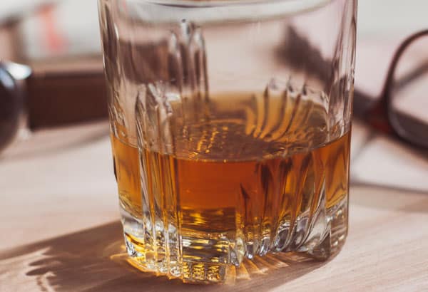 scotch whisky in glass close up