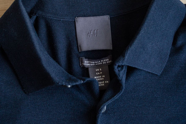 cotton silk knit polo