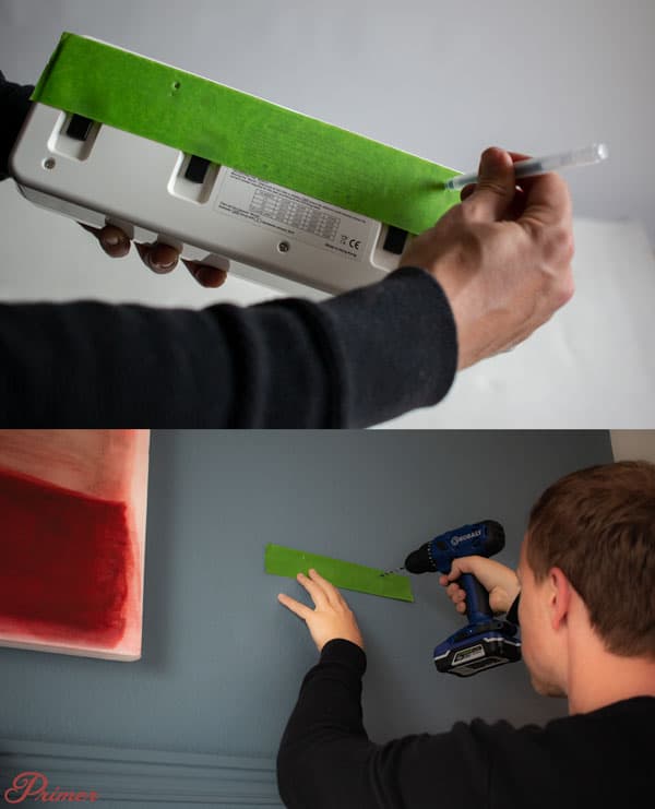 use a tape guide when drilling holes