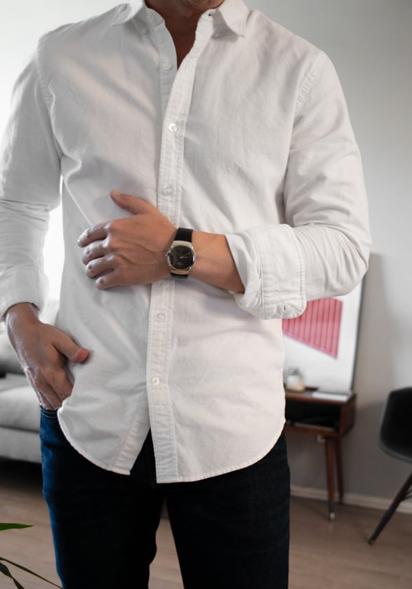 dress watch white shirt jeans