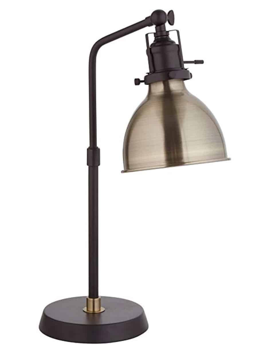Rivet Pike Factory Industrial Table Lamp, 18"H, With Bulb, Bronze Shade AF43822BZ