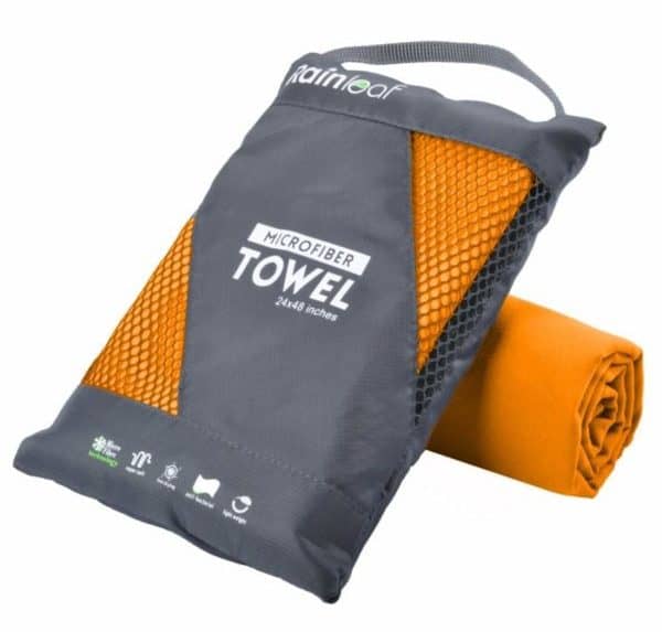 Rainleaf Microfiber Towel Perfect Sports & Travel &Beach Towel. Fast Drying Super Absorbent Ultra Compact. Suitable for Camping, Gym, Beach, Swimming, Backpacking.