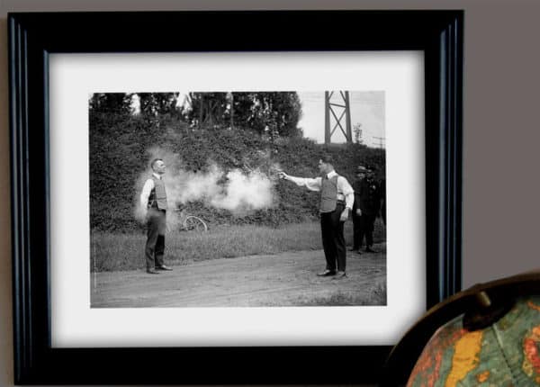 Testing a Bulletproof Vest, 1923, 11” x 14”