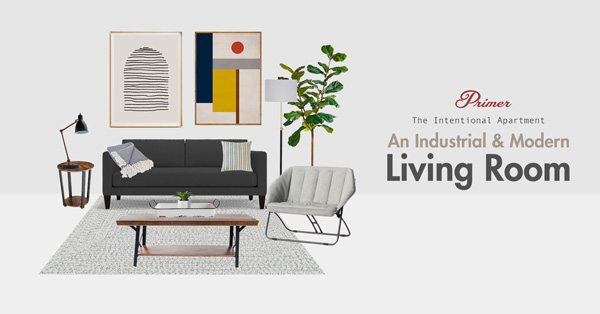 The Intentional Apartment: An Industrial And Modern Living Room Look