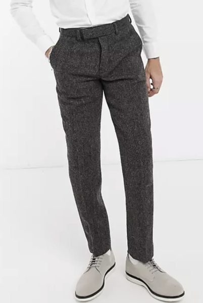 asos brown tweed dress pants
