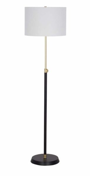 Stone & Beam Mid Century Modern Henley Living Room Standing Floor Lamp with LED Light Bulb 15 x 15 x 58 Inches, Matte Black and Antique Brass