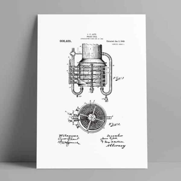 whiskey still patent poster