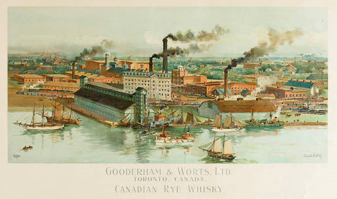 Gooderham and worts distillery in Toronto painting