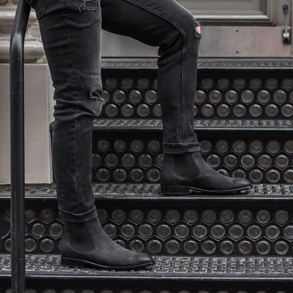 black suede chelsea boots men