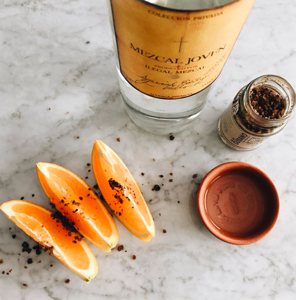 A traditional mezcal copita