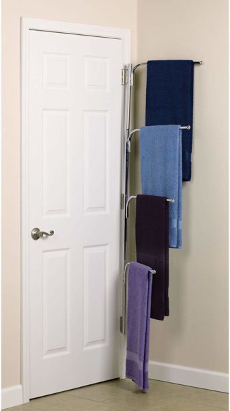 a space saving four bar hanging valet for towels