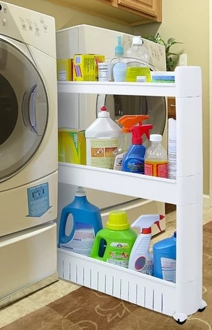 space saving slim rolling utility cart