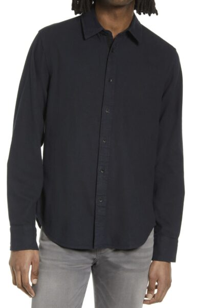 image of a black long sleeve flannel shirt