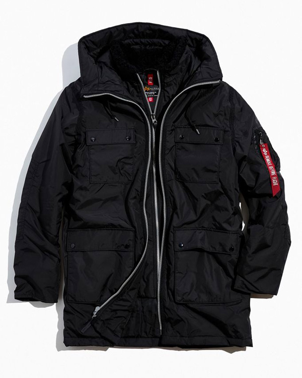 alpha industries black n-3b skytrain parka