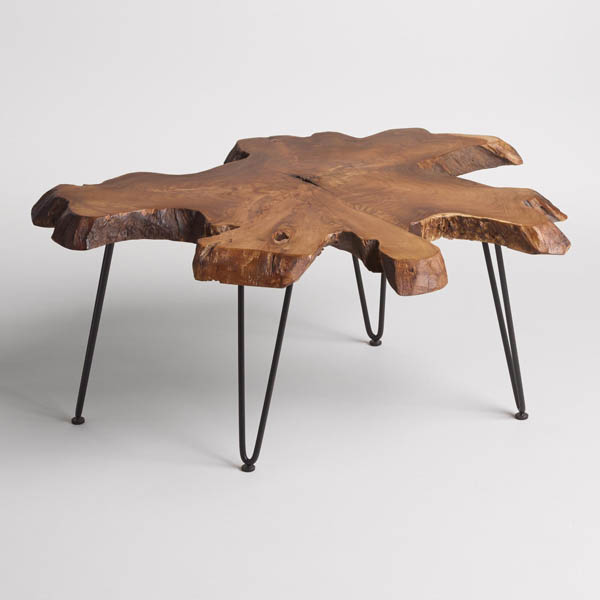natural edge wood coffee table