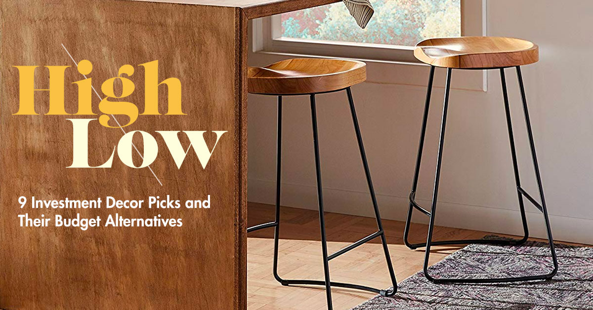 a wooden stool under a table