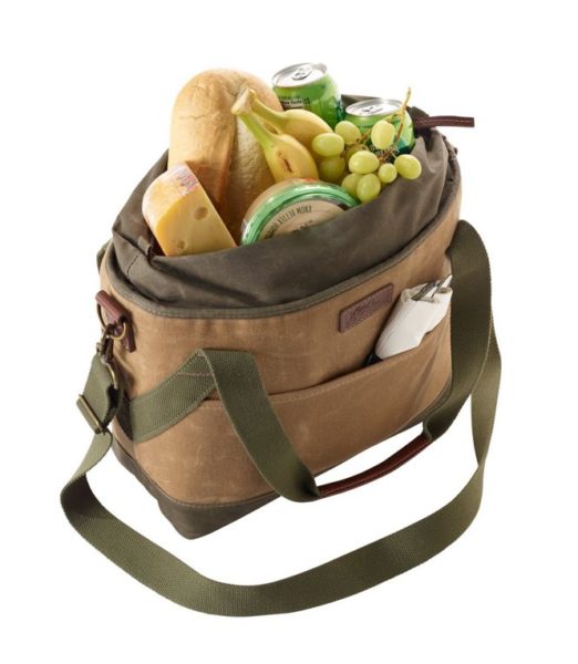 llbean waxed canvas grown up lunch bag