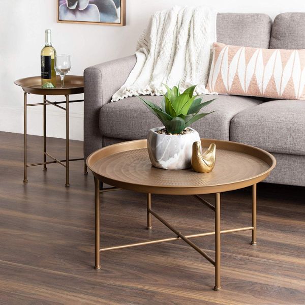 hammered metal coffee table intentional apartment