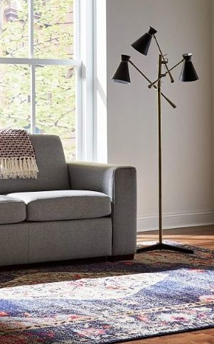 rivet 3 arm floor lamp intentional apartment