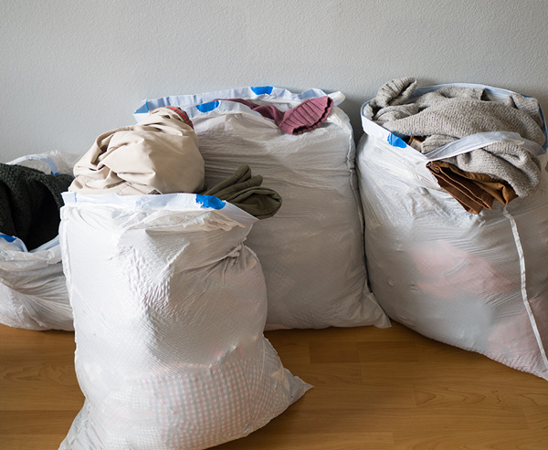 clean out closet bags of clothing