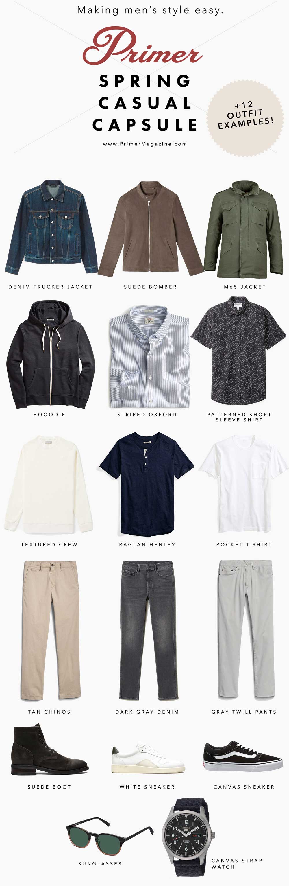 men casual spring style outfit ideas capsule wardrobe men