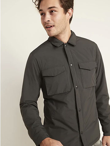 old navy nylon shirt jacket mens spring jackets