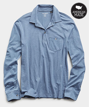 slub jersey long sleeve polo memorial day