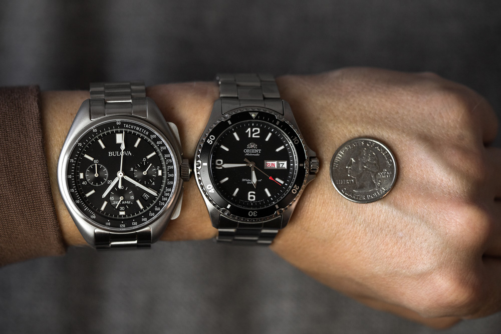 bulova lunar vs orient for size