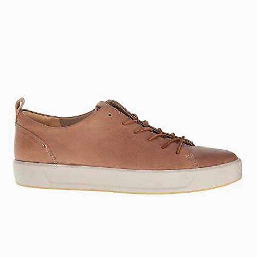ecco soft brown leather sneakers