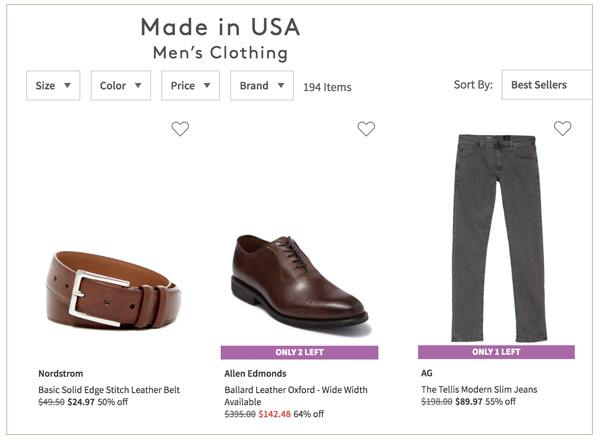 nordstrom rack made in usa