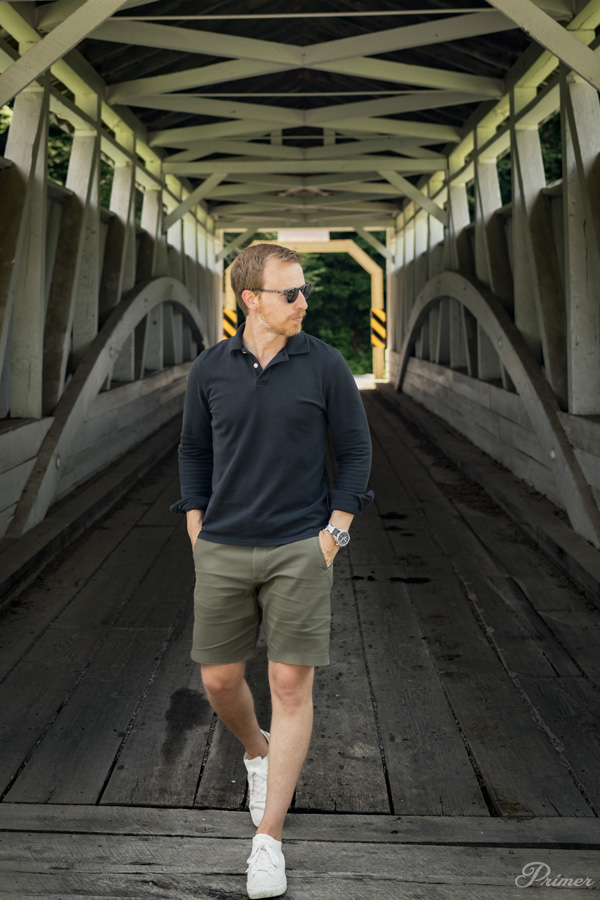 black long sleeve polo