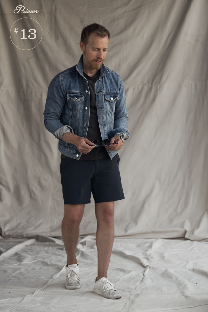 denim jacket summer shorts men fashion