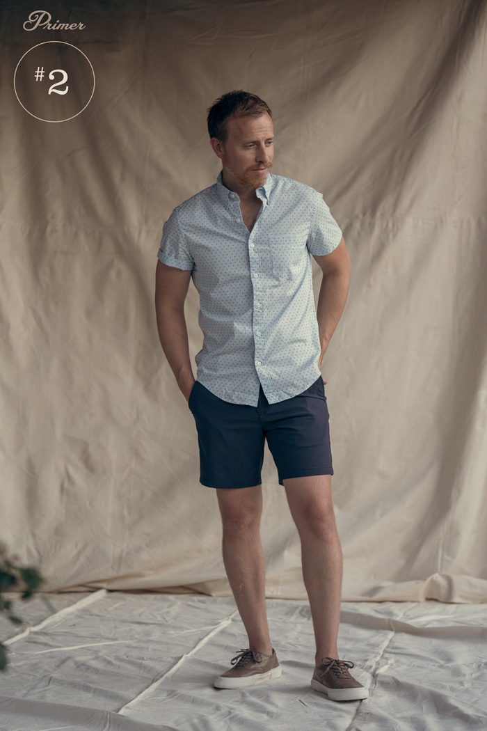 men summer shorts short sleeve button up outfit