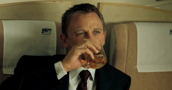 james bond drinking whiskey
