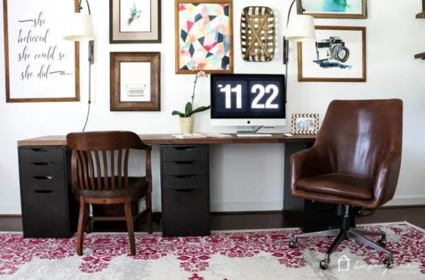 designer ikea desk hack