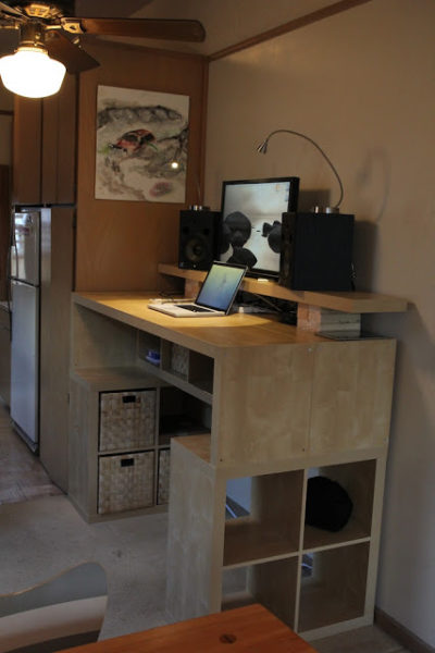 expedit standing desk ikea desk hack