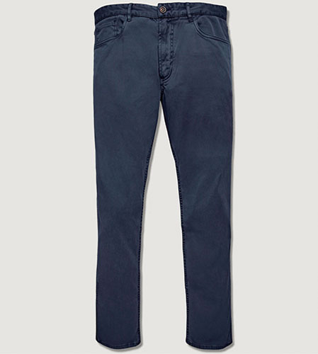 navy twill pant high low