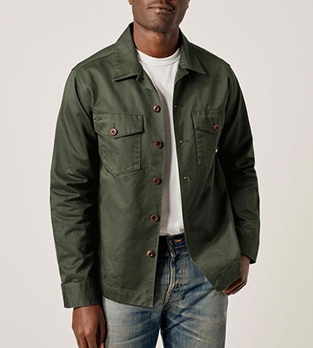 buck mason military jacket high low