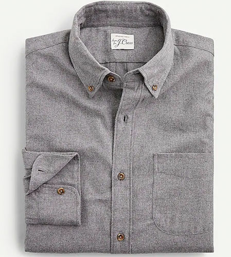 brushed twill shirt high low