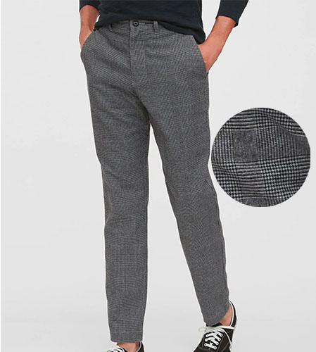 gap slim taper pants high low