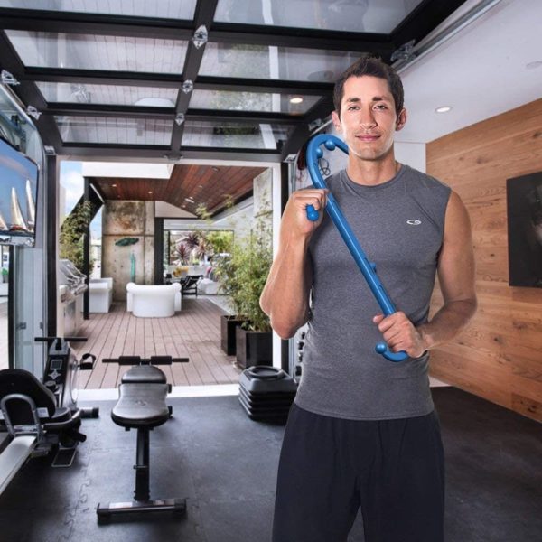 man holding a LiBa back massager